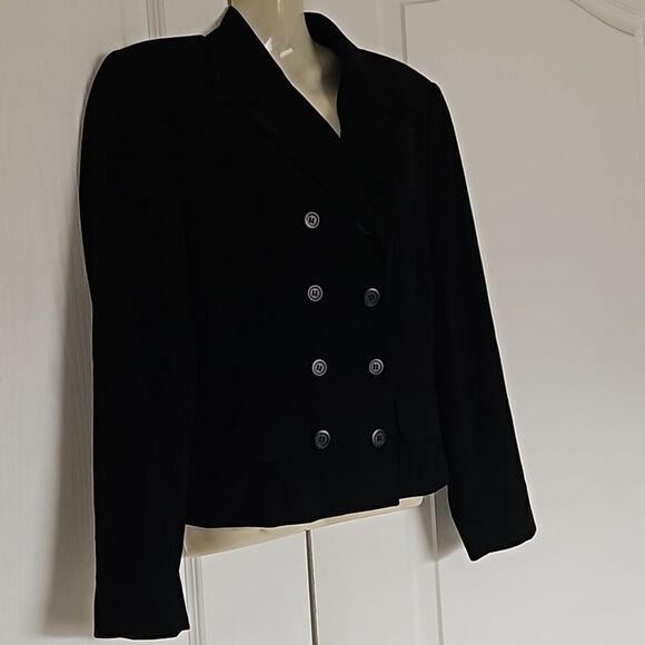 Thomo Women's Double-Breasted Cropped Blazer Small Black - Picture 3 of 16